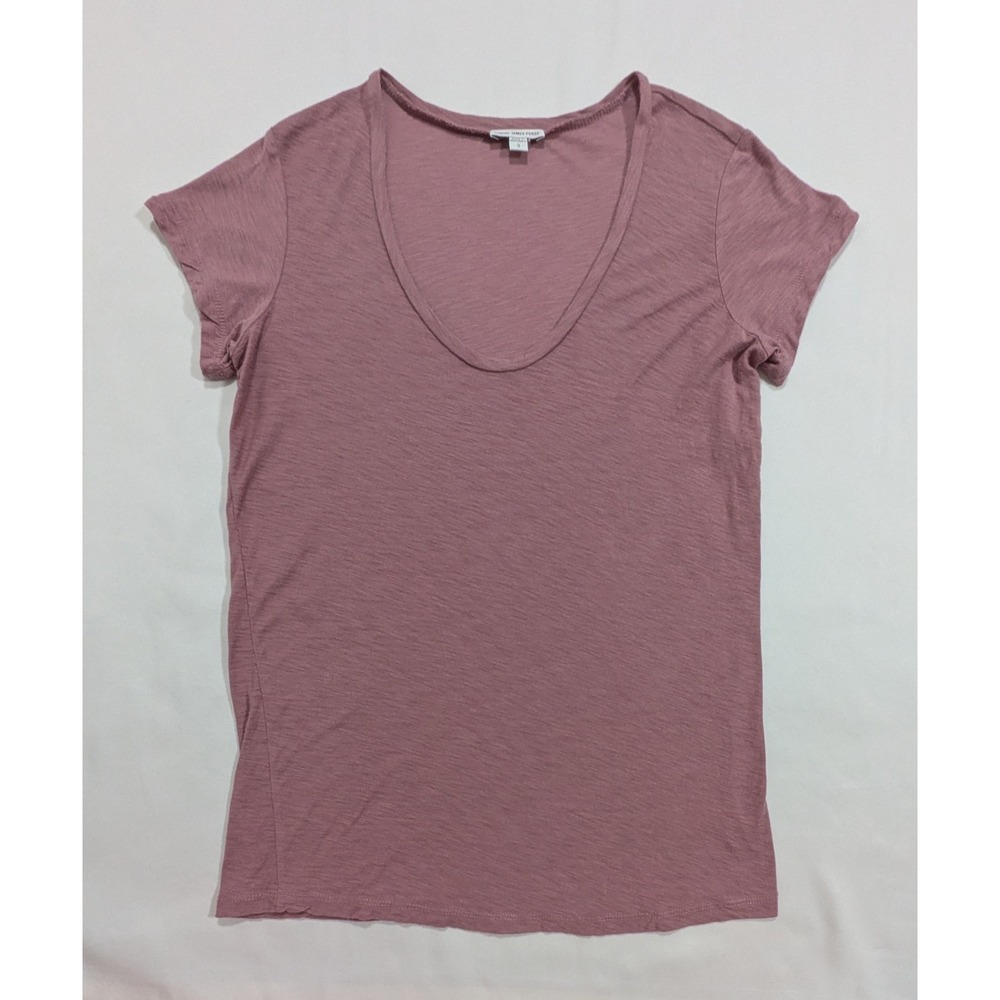 Standard James Perse V-Neck Scoop Neck Slub Tee Short Sleeve Dusty Rose 3 Large